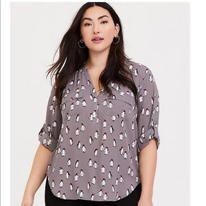 ❌SOLD❌ HARPER PENGUIN GEORGETTE PULLOVER BLOUSE